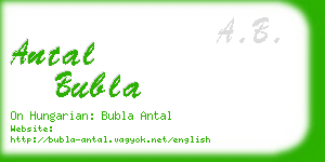 antal bubla business card